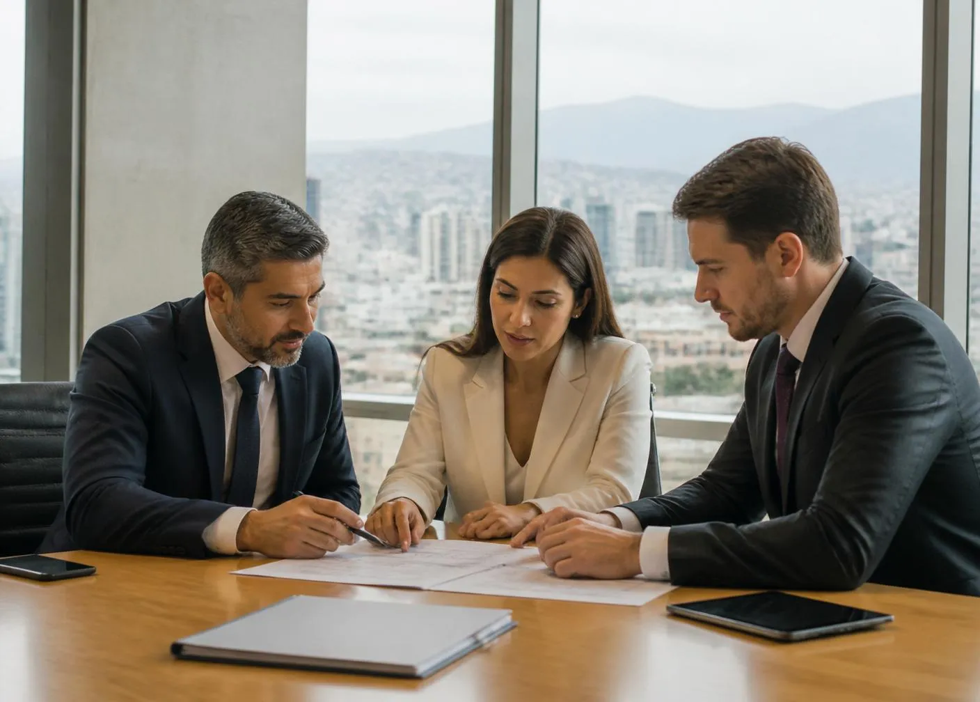 Equipo ejecutivo en reunión corporativa